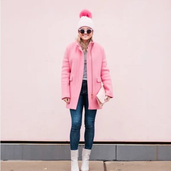 Kyi Kyi Beanie White Pink Faux Fur Pom New Rare Colors - Picture 1 of 4